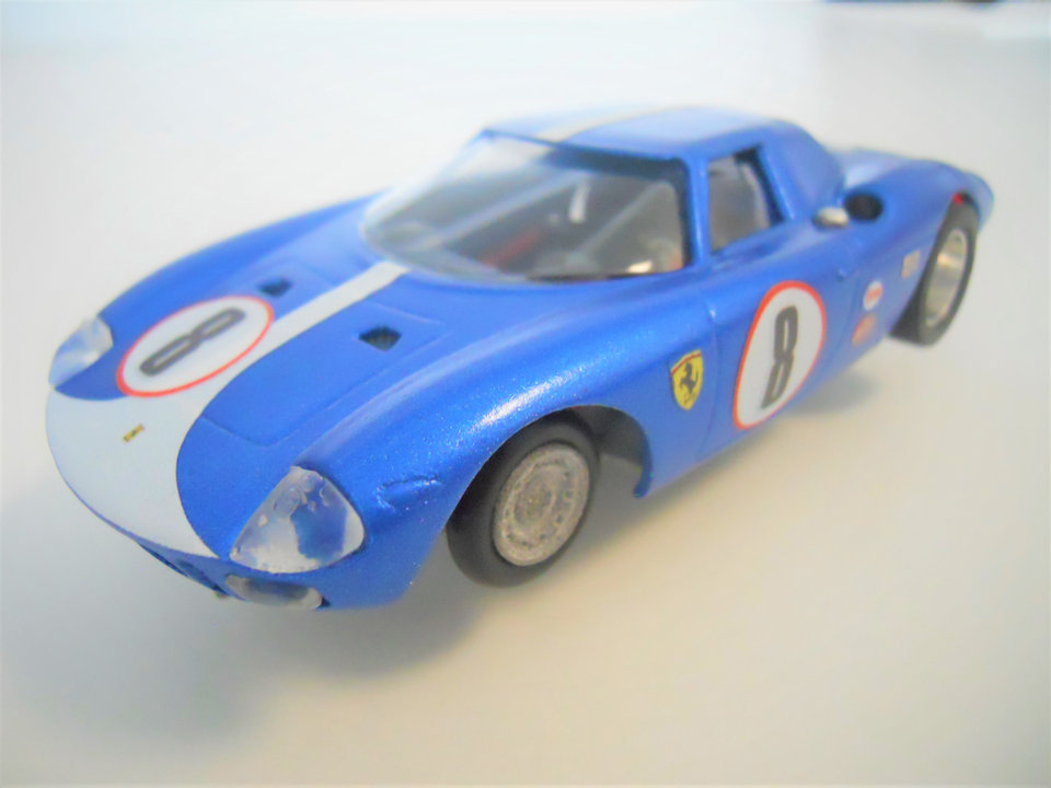 Slotcar Policar-TTR Ferrari LM 250 blu Mecom Racing Team<