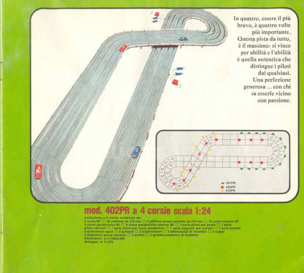 402PR - 4 lanes Policar Racing 1/24 track set with banked curves