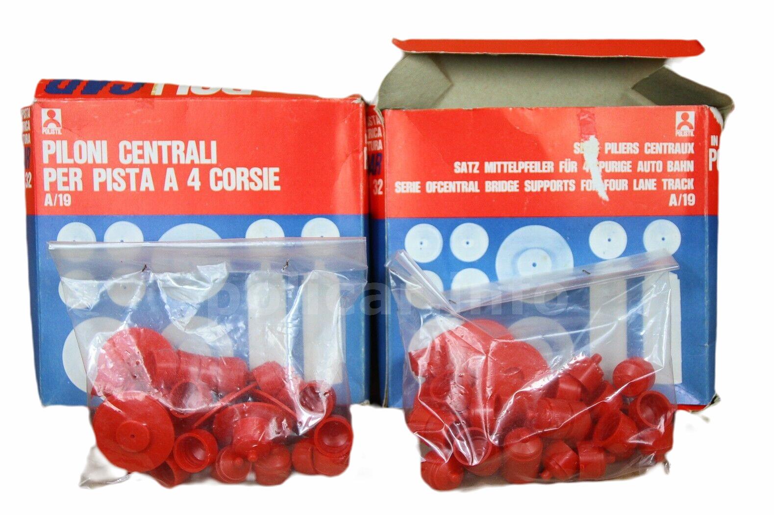 Piloni centrali per pista a 4 corsie (Policar 1/32 - A19)